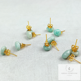 Amazonite Earring, Gemstone Stud Ear Post, Oval Amazonite, Healing Earrings, Bohemian Jewelry, Gift For Woman, Amazonite Jewelry, Gift